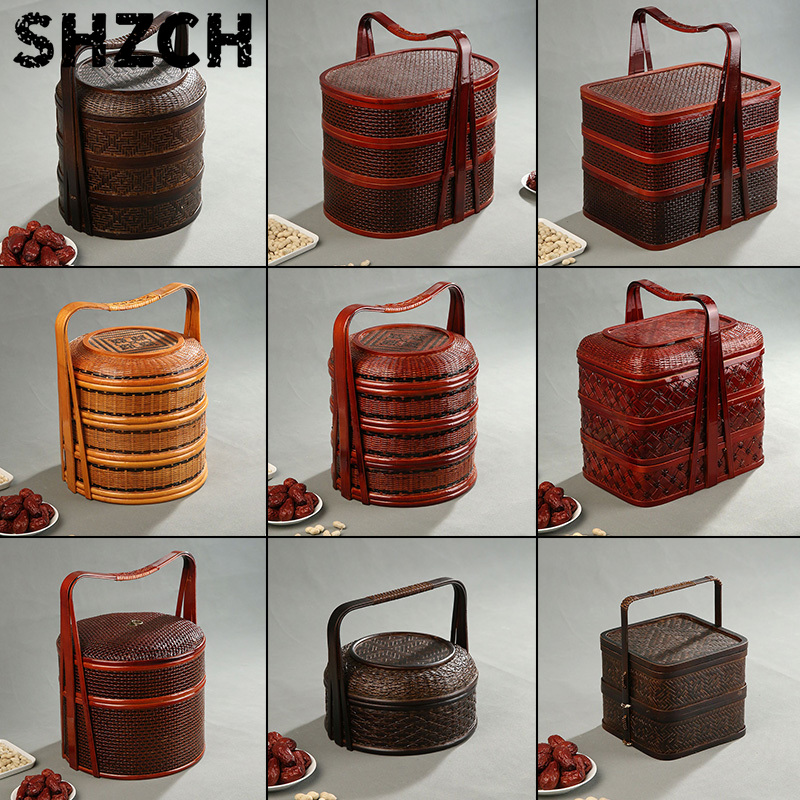 Food Snacks Hamper - Panier de pique-nique en bambou avec