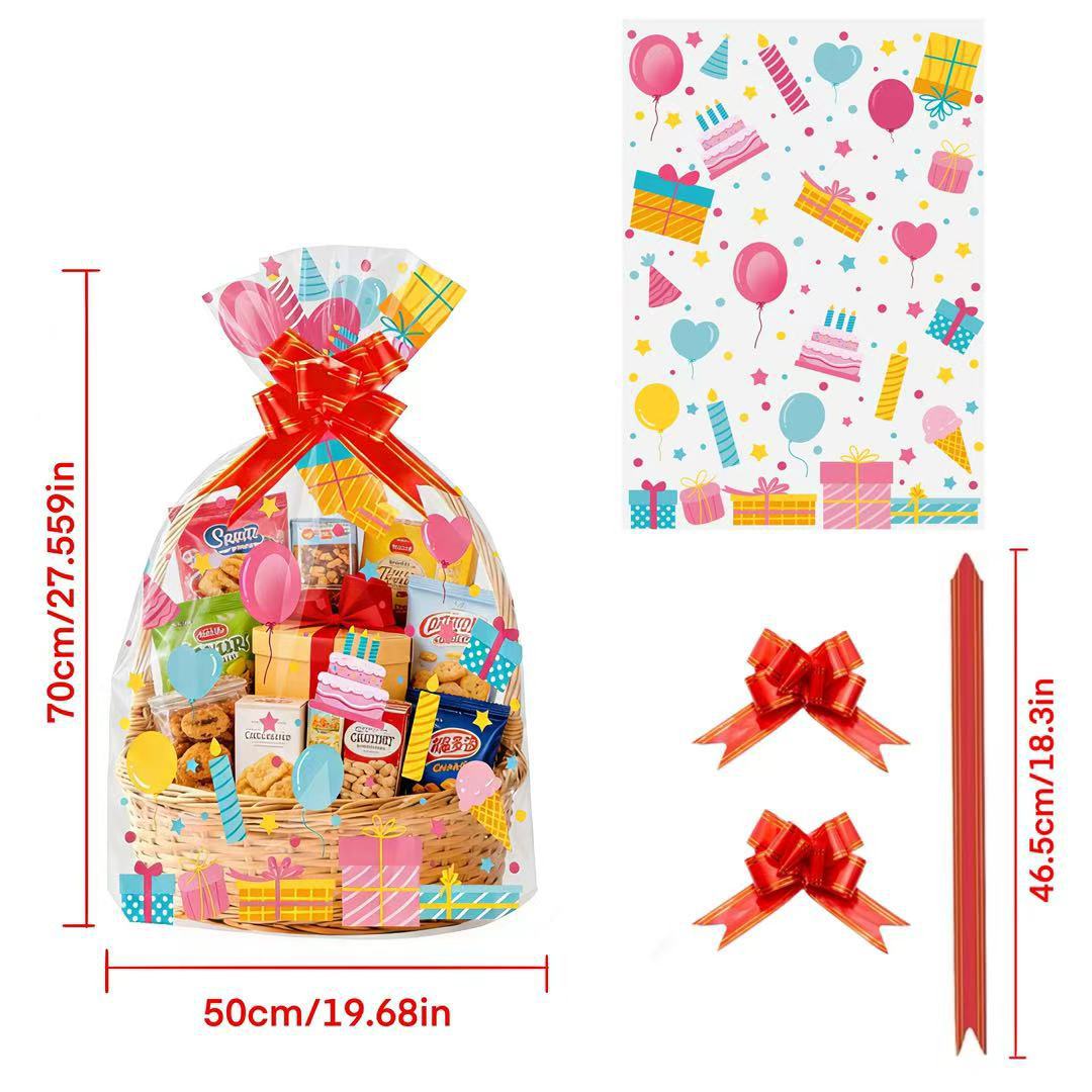 Food Snacks Hamper - 20 sacs cadeaux transparents en OPP