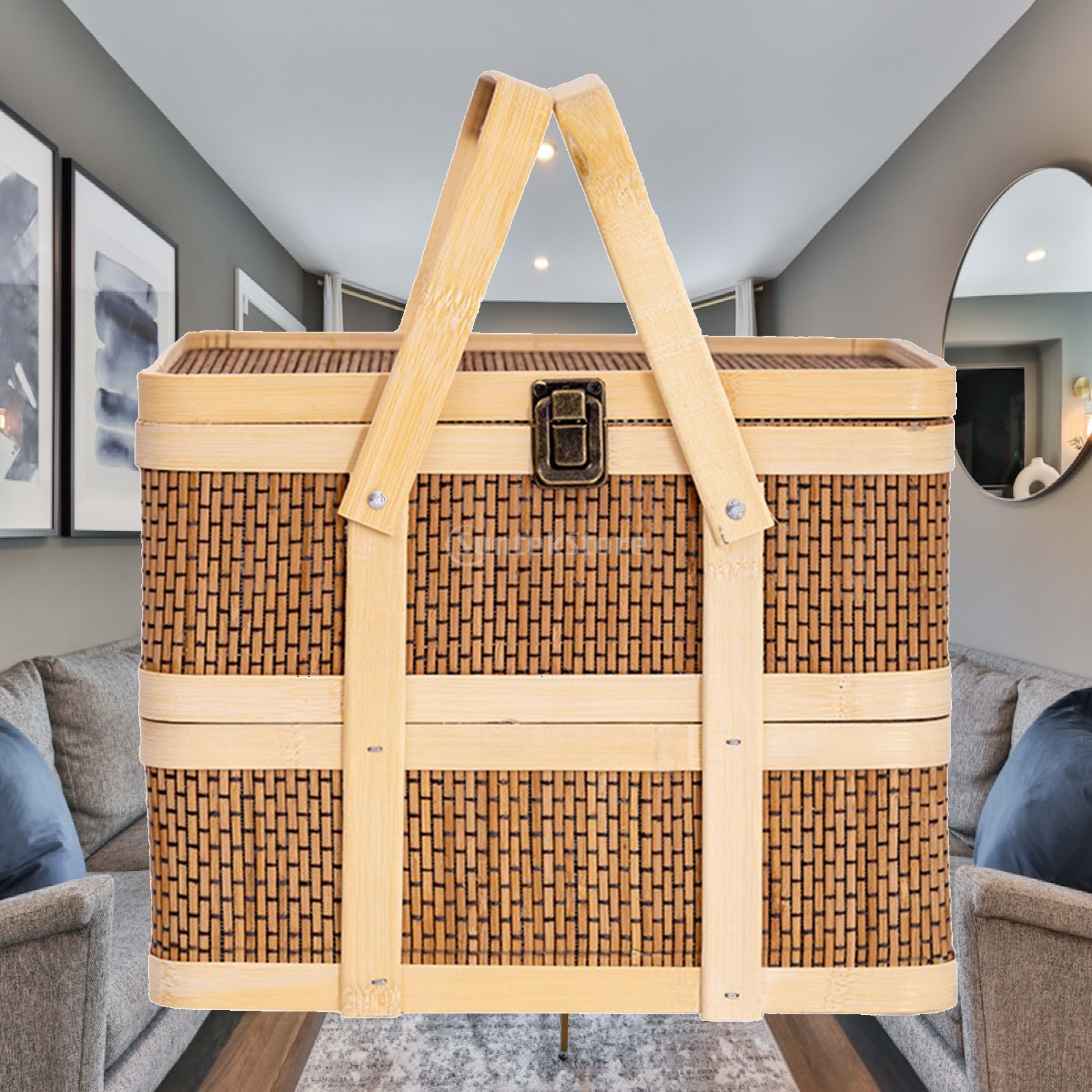 Food Snacks Hamper - Panier de pique-nique tissé, panier de