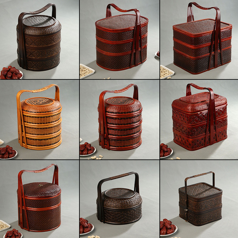 Food Snacks Hamper - Panier de pique-nique en bambou avec