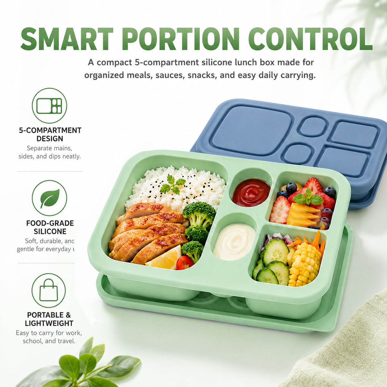 Boîte à lunch portable en sili - Food Snacks For 1 Year Old avis et prix
